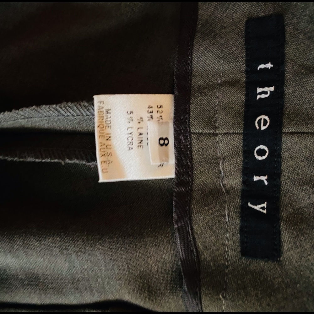 Theory Grey Pantsuit Lycra/Wool Pant & Jacket M 8 - Picture 15 of 16